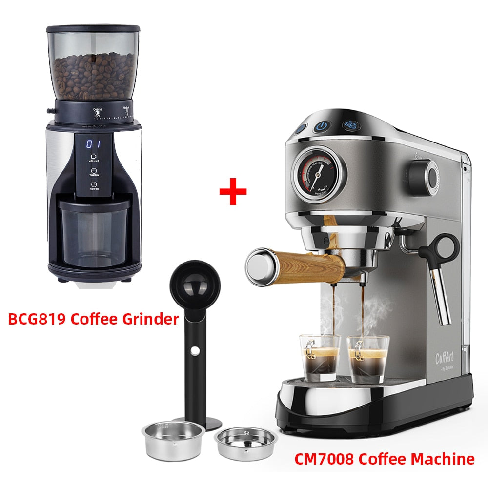 20 Bar Semi Automatic Coffee Maker Machine by BioloMix ,with Milk Steam Frother Wand, for Espresso, Cappuccino, Latte and Mocha