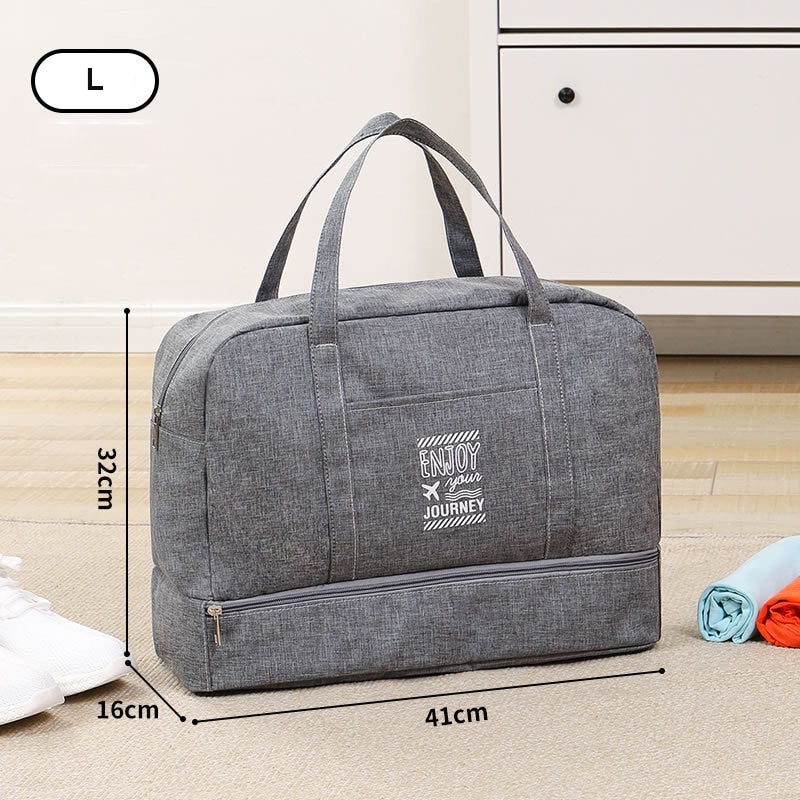 Fashion Folding Travel Bag Women Oxford Travel Weekend Overnight Bags Large Capacity Hand Luggage Tote Duffel Accessor Supplies