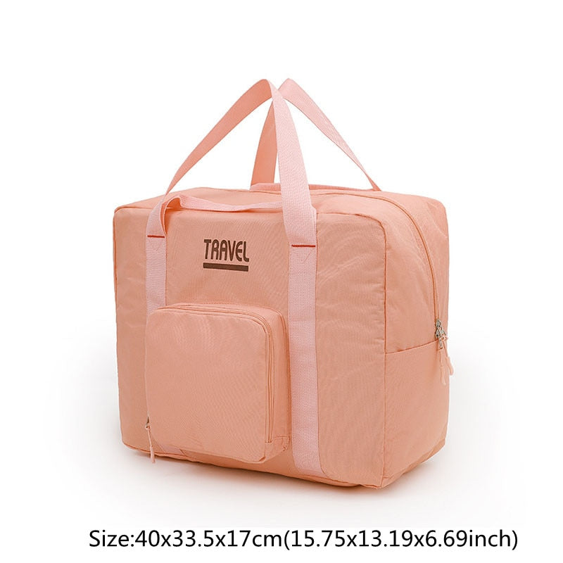 Fashion Folding Travel Bag Women Oxford Travel Weekend Overnight Bags Large Capacity Hand Luggage Tote Duffel Accessor Supplies