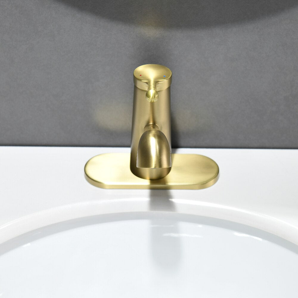 Basin Faucets Modern Gold Bathroom Faucet Waterfall faucets Single Hole Cold and Hot Water Tap Basin Faucet Mixer Taps 855872