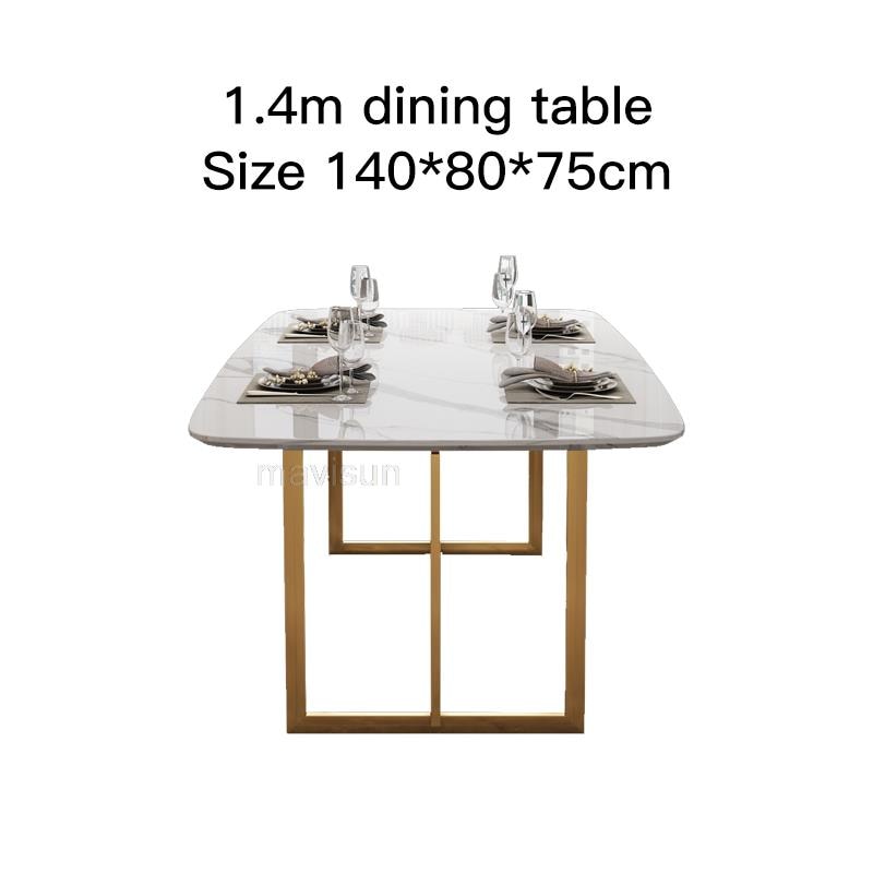 Light Luxury Rock Slab Dining Table High-End Rectangular Marble Small Apartment Glossy Dining Table Muebles Dining Room Sets