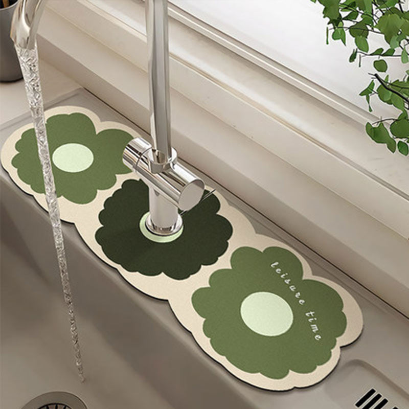 Classic Sink Faucet Drain Pad Table Mat Toilet Diatom Mud Absorbent Pad Non-slip Anti-mildew Mat for Kitchen Countertop Dining