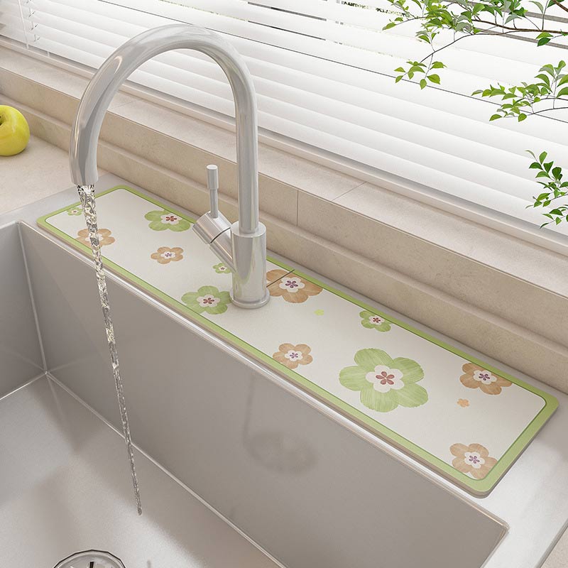 Classic Sink Faucet Drain Pad Table Mat Toilet Diatom Mud Absorbent Pad Non-slip Anti-mildew Mat for Kitchen Countertop Dining