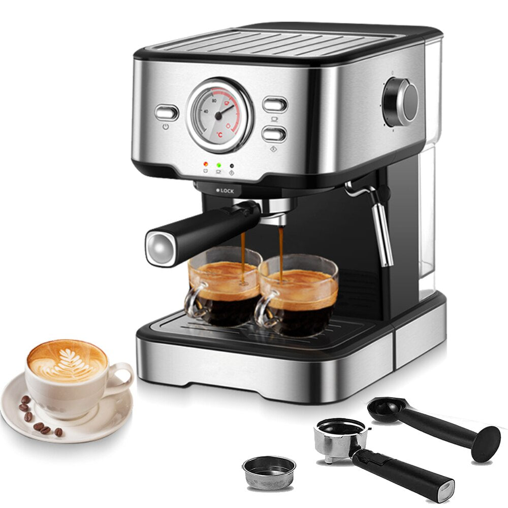 Espresso Machine 20 Bar Expresso Coffee Machine With Milk Foaming Steam Wand Espresso and Cappuccino Maker 1.5L Water Tank 1100W
