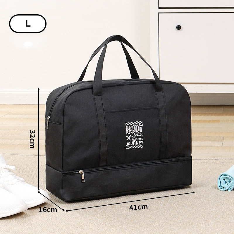 Fashion Folding Travel Bag Women Oxford Travel Weekend Overnight Bags Large Capacity Hand Luggage Tote Duffel Accessor Supplies