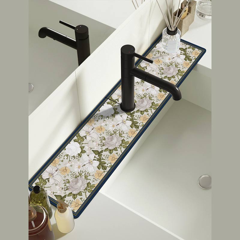 Classic Sink Faucet Drain Pad Table Mat Toilet Diatom Mud Absorbent Pad Non-slip Anti-mildew Mat for Kitchen Countertop Dining