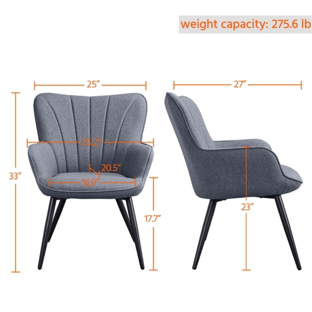 Wingback Chair, Gray Dining Chair Nordic Furniture Accent Chairs for Living Room Designer Chair Rattan Chair