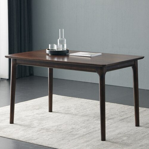 Solid wood dining tables and chairs small household type Nordic black walnut wood table Japanese rectangular table