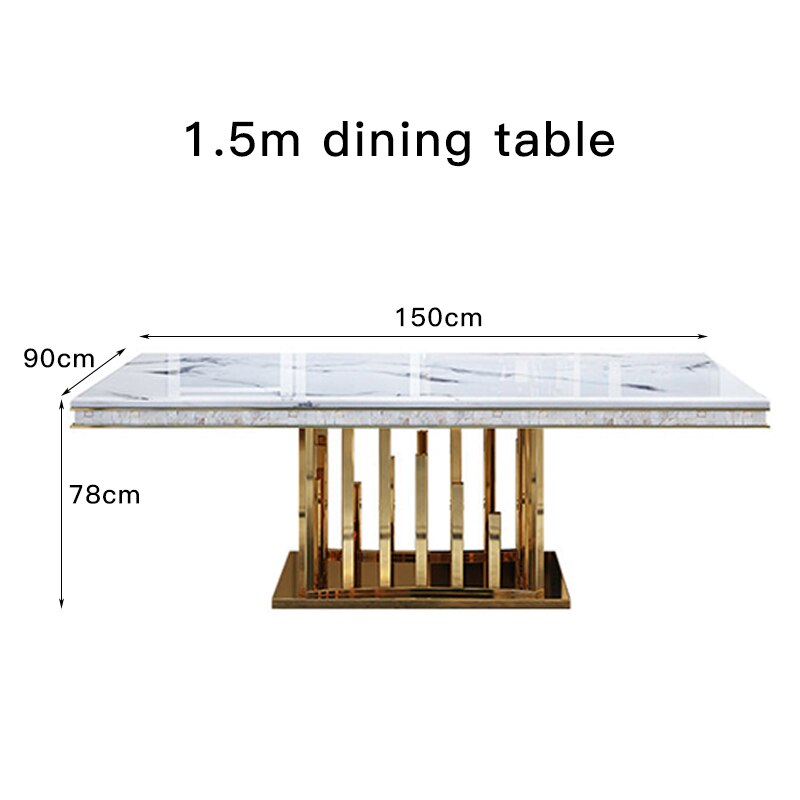 Luxury White Marble Dining Table And Chair Combination Rectangular Kitchen Tables Italian Type Large Concise Modern Furniture