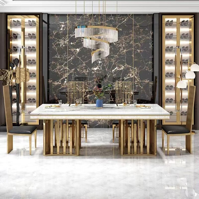 Luxury Modern Dining Table Chair Marble Desk Coffee Kitchen Tables Console Dining Table Mobile Table A Manger Home Furnitures