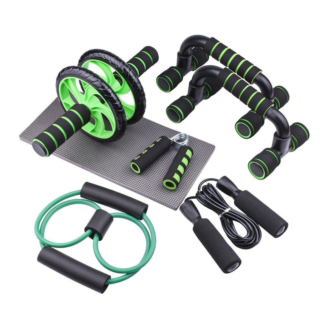 Resistance Bands Push Up Stand Bar Abdominal Wheel AB Roller Jump Rope Grip Strength Exercise Home Gym Fitness Muscle Trainer