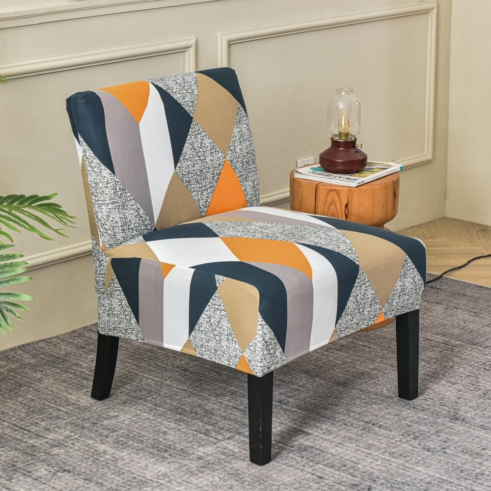 Armless Accent Slipper Chair Cover Elastic Sofa Stool Slipcover Jacquard Stretch Dining Couch Protector For Living Room Decor