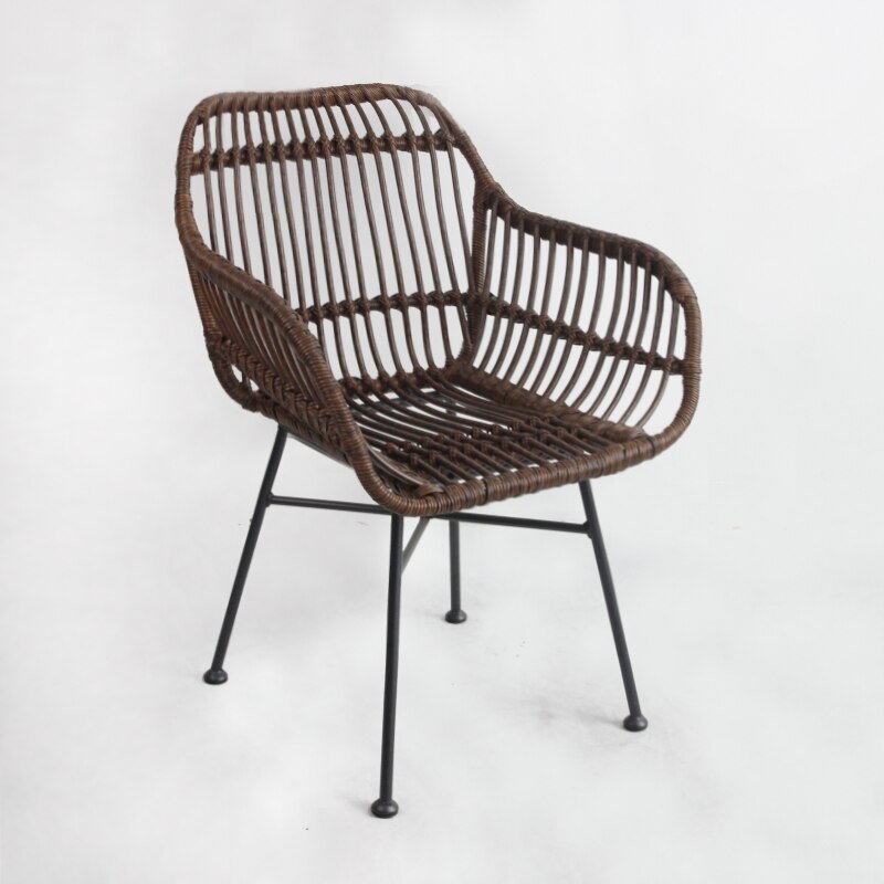 Rattan Dining Chairs Lounge Kitchen Furniture Armchair Rattan Accent Living Room Chair Modern Minimalist Cadeiras Furniture