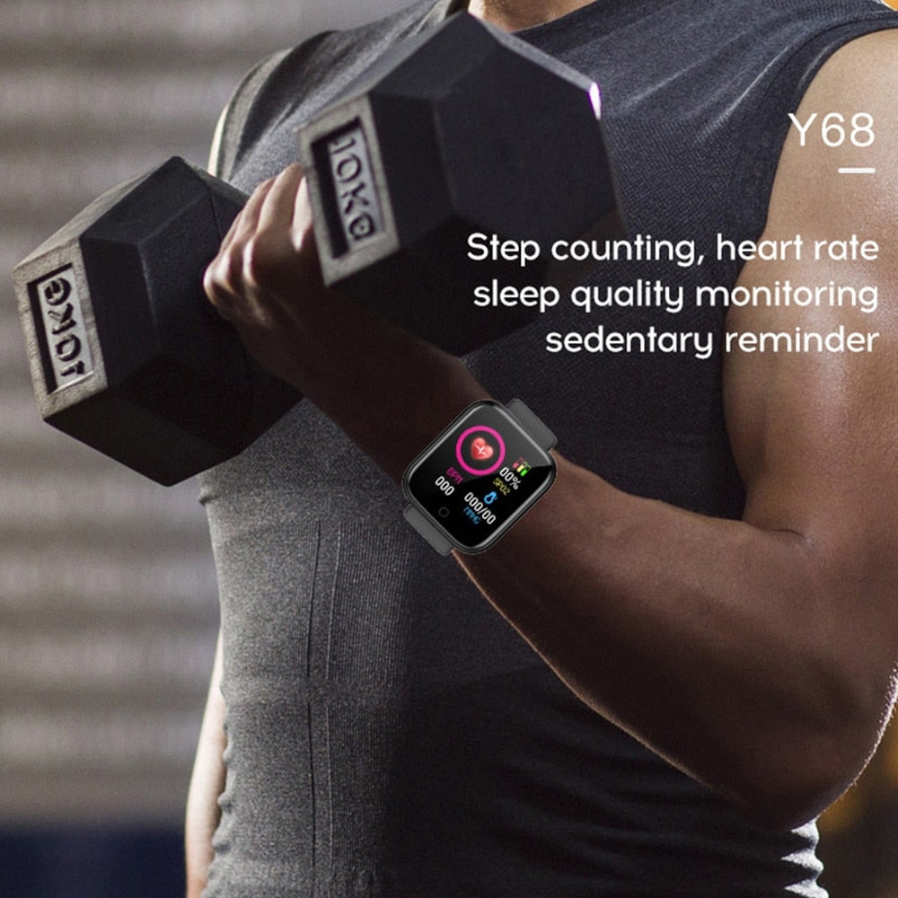 D20 Color Touch Screen Waterproof Bluetooth Smart Fitness Bracelet Y68 Health Blood Pressure Heart Rate Sleep Sports Band Watch