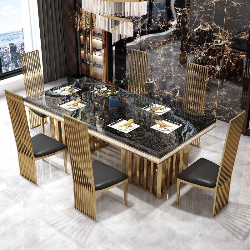 Luxury Modern Dining Table Chair Marble Desk Coffee Kitchen Tables Console Dining Table Mobile Table A Manger Home Furnitures