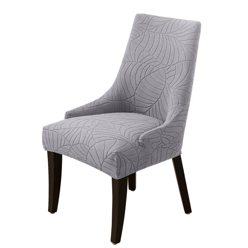 Jacquard Sloping Chair Cover High Back Armchair Cover Elastic Accent Living Dining Room Seat Covers Office Hotel Wedding Party
