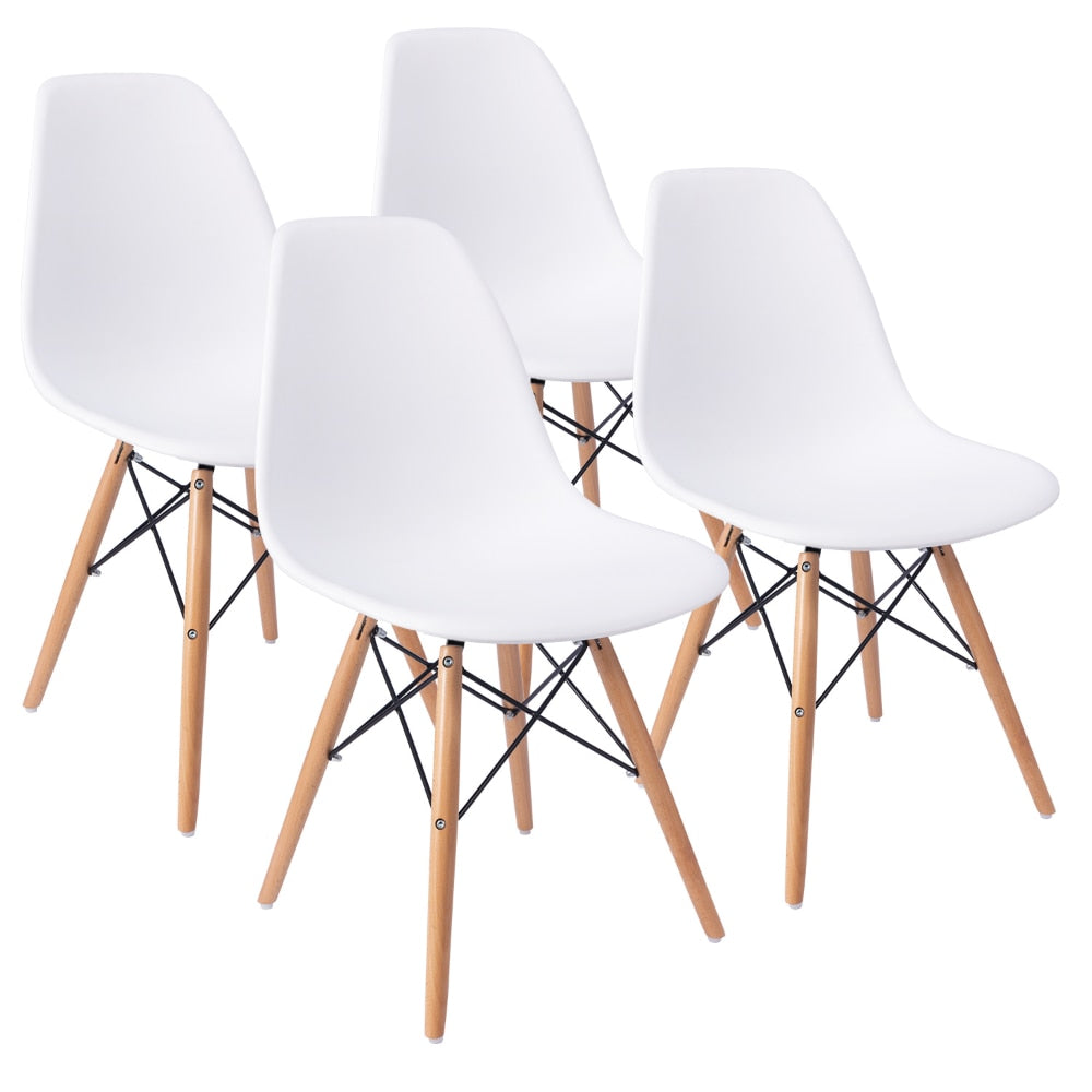 Pre-Assembled Mid Century Modern Dining Chairs, Set of 4, Multiple Colors Accent Chairs for Living Room Furniture