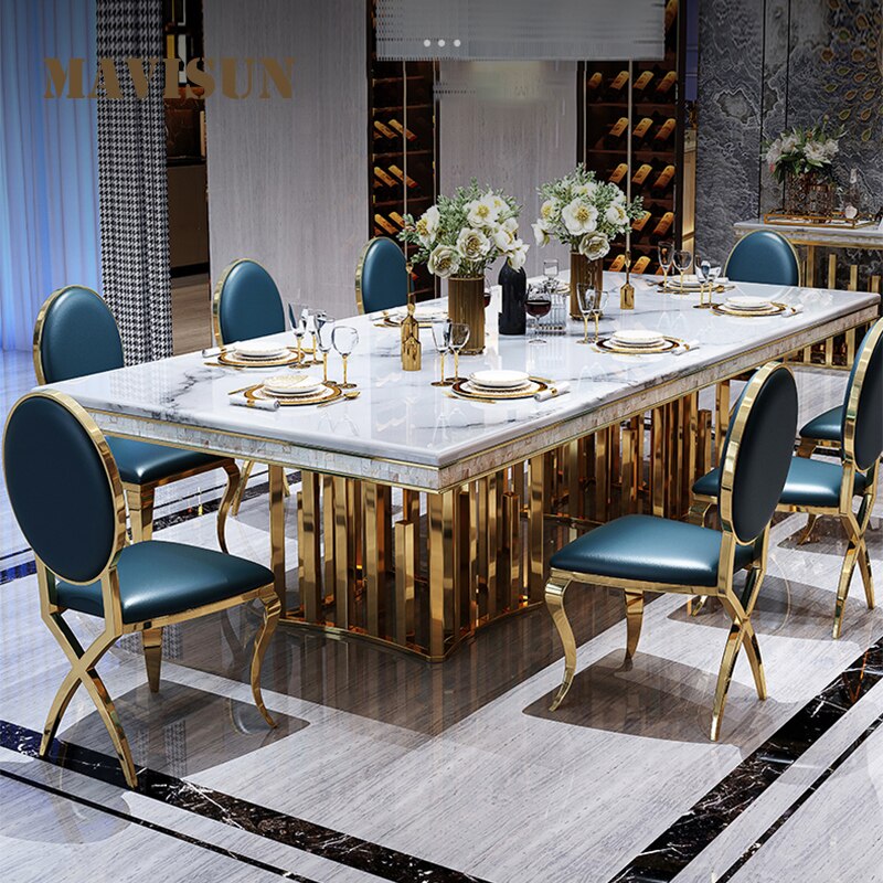 Luxury Modern Dining Table Chair Marble Desk Coffee Kitchen Tables Console Dining Table Mobile Table A Manger Home Furnitures