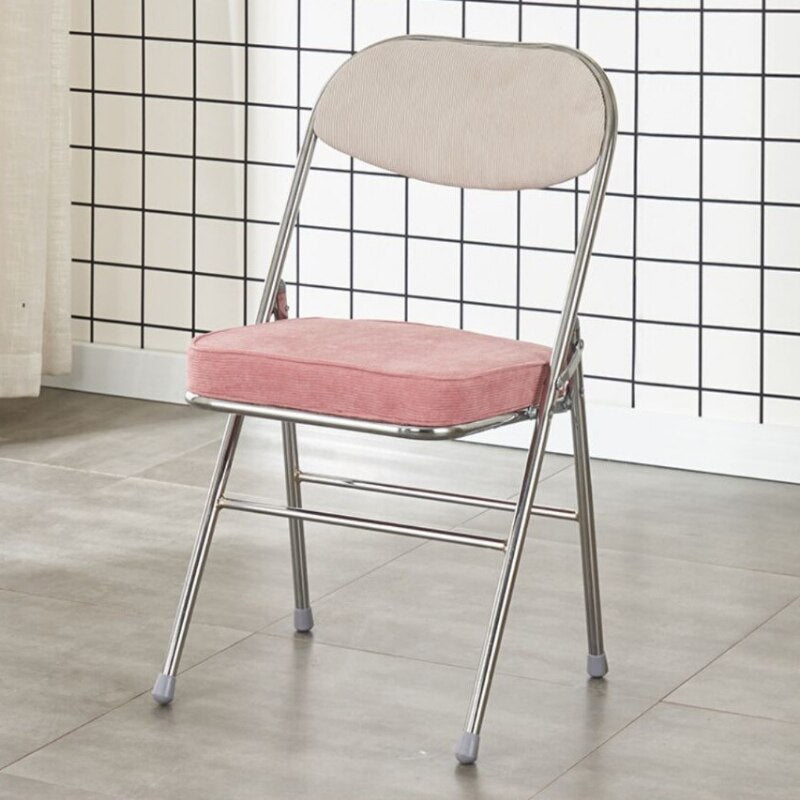 Classic Thickened Electroplated Folding Chair Comfortable Dining Chair Office Chair Accent Chairs for Living Room Furniture Ins