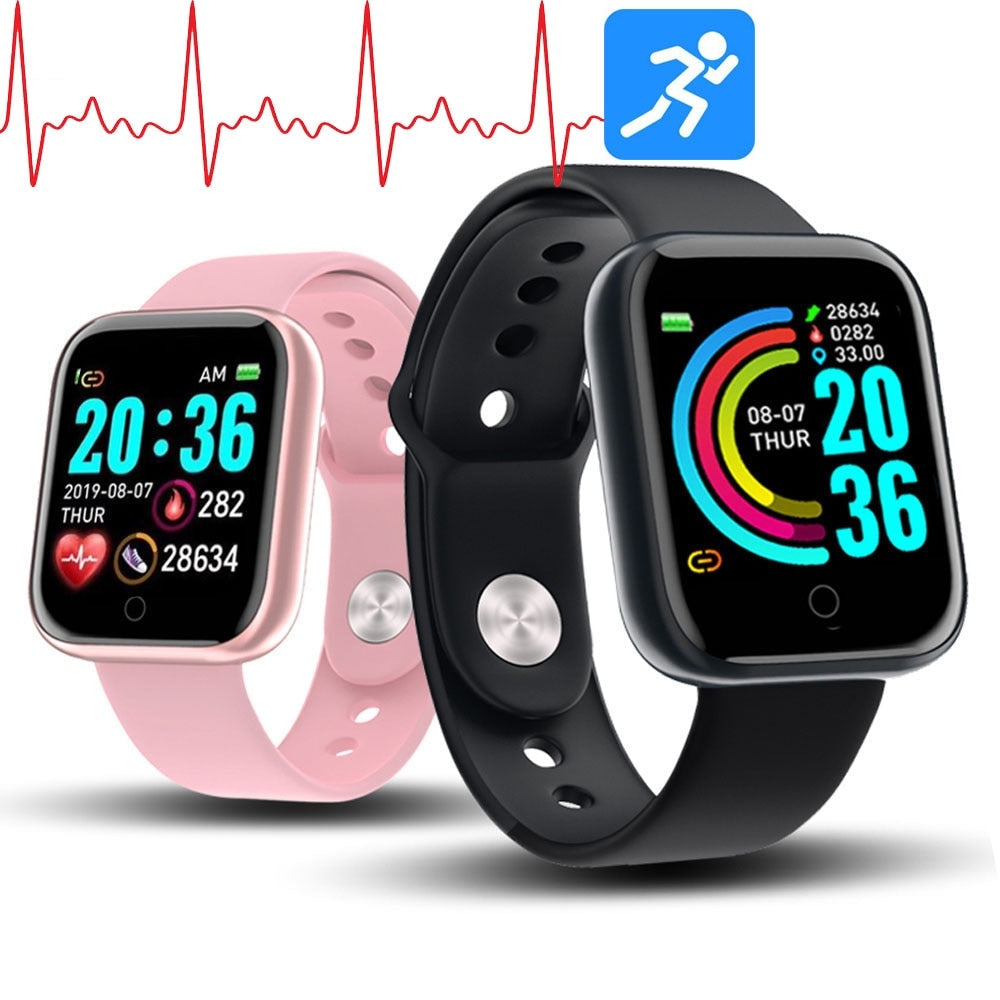 D20 Color Touch Screen Waterproof Bluetooth Smart Fitness Bracelet Y68 Health Blood Pressure Heart Rate Sleep Sports Band Watch