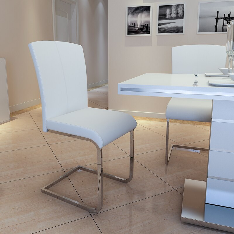 Designer Leather Dining Chairs Accent Office Chaise Lounge Metal Living Room Chairs Ergonomic Bow Muebles Minimalist Dseign