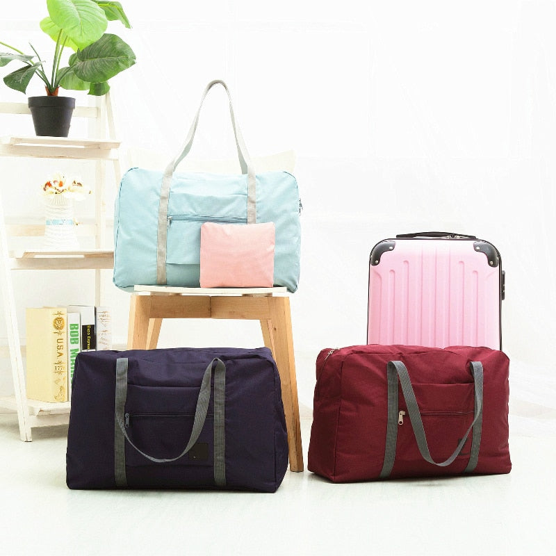 Folding Travel Bag Nylon Travel Bags Hand Luggage for Men & Women Fashion Travel Duffle Bags Tote Large Handbags Duffel