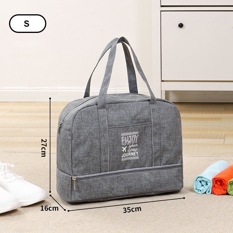 Fashion Folding Travel Bag Women Oxford Travel Weekend Overnight Bags Large Capacity Hand Luggage Tote Duffel Accessor Supplies