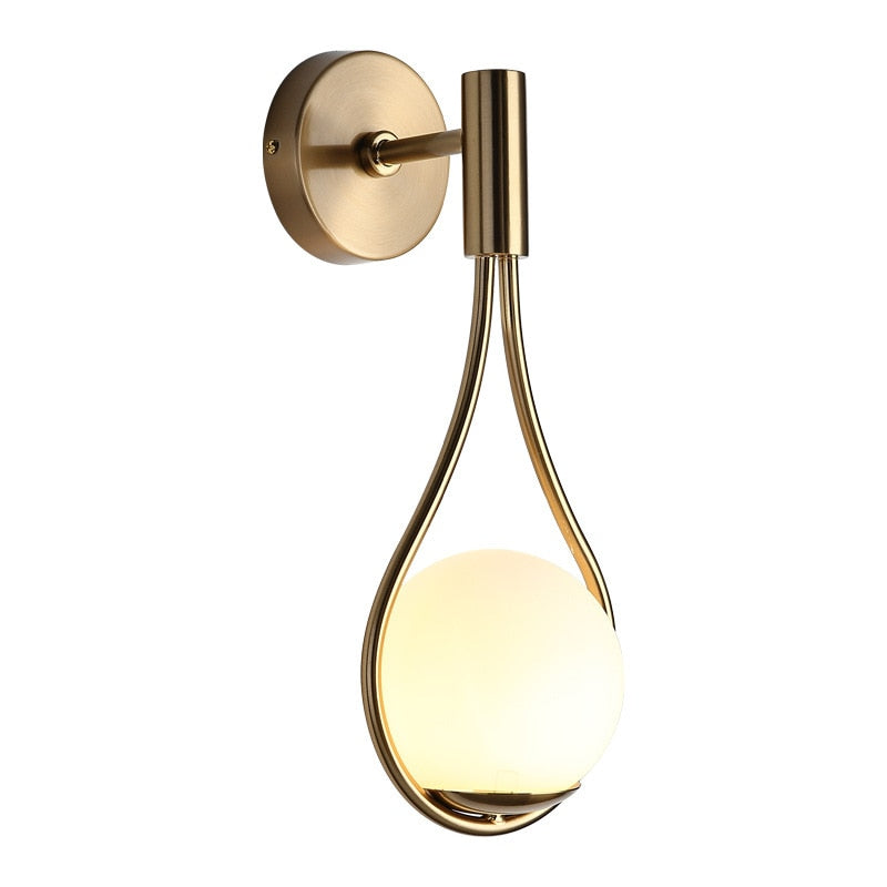 Modern Glass Ball Wall Sconce Light Fixture Bedroom Bedside Home Decoration Living Room Gold Lighting Lamp Indoor Free Shipping