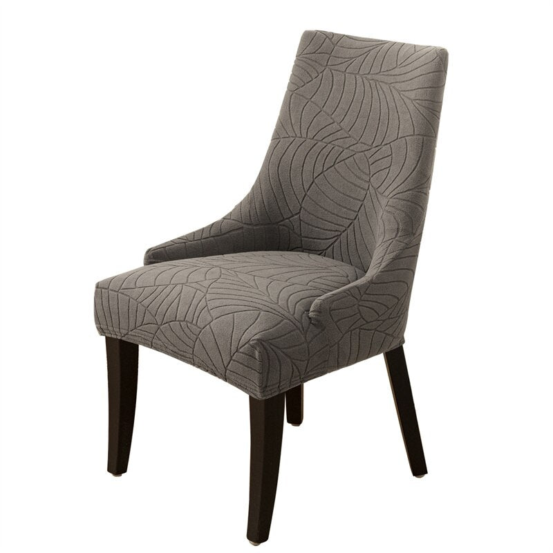 Jacquard Sloping Chair Cover High Back Armchair Cover Elastic Accent Living Dining Room Seat Covers Office Hotel Wedding Party
