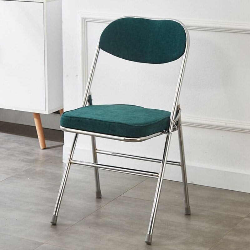 Classic Thickened Electroplated Folding Chair Comfortable Dining Chair Office Chair Accent Chairs for Living Room Furniture Ins