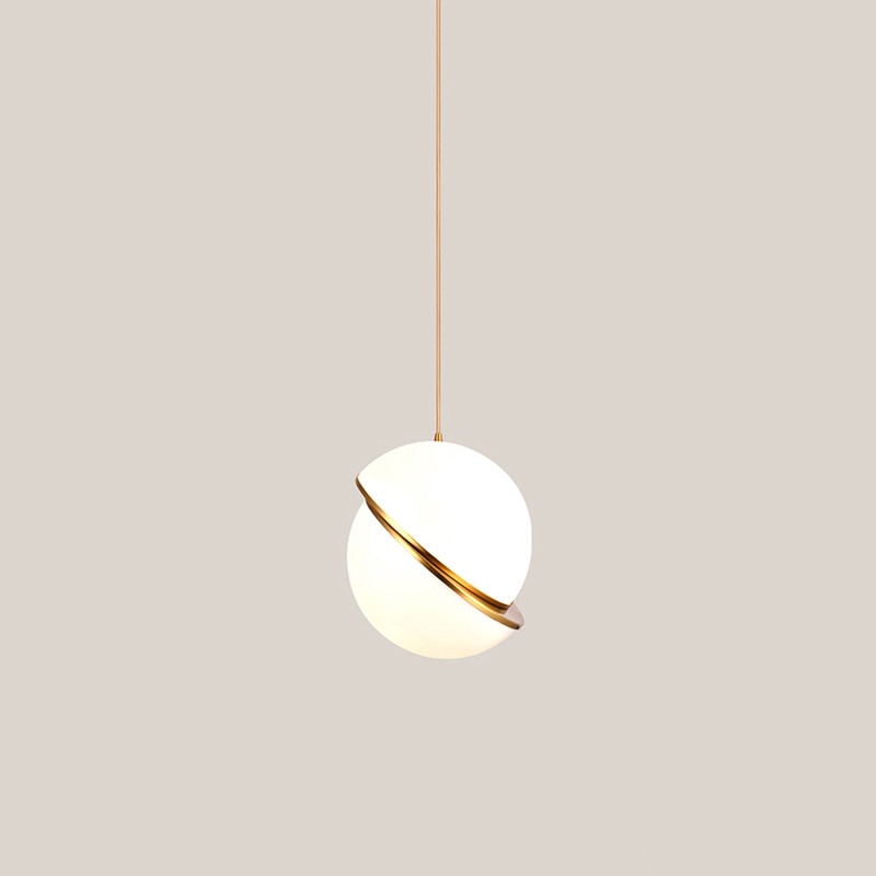 Nordic Modern LED Pendant Lights Dining Table Decor Bedroom Restaurant Chandelier Fixtures Golden Hanging Lamp Ball Lampshade