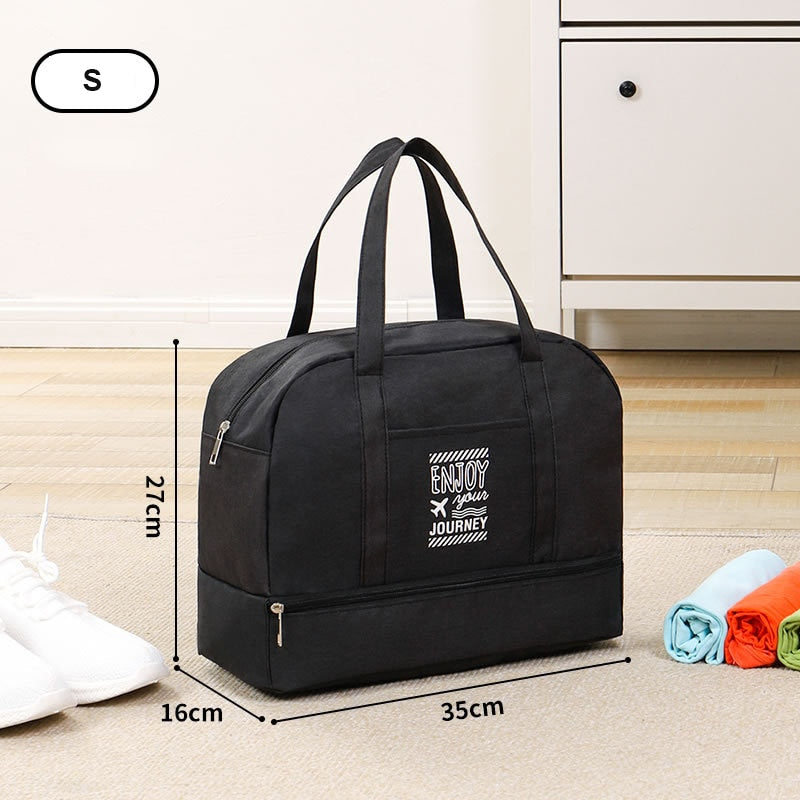 Fashion Folding Travel Bag Women Oxford Travel Weekend Overnight Bags Large Capacity Hand Luggage Tote Duffel Accessor Supplies
