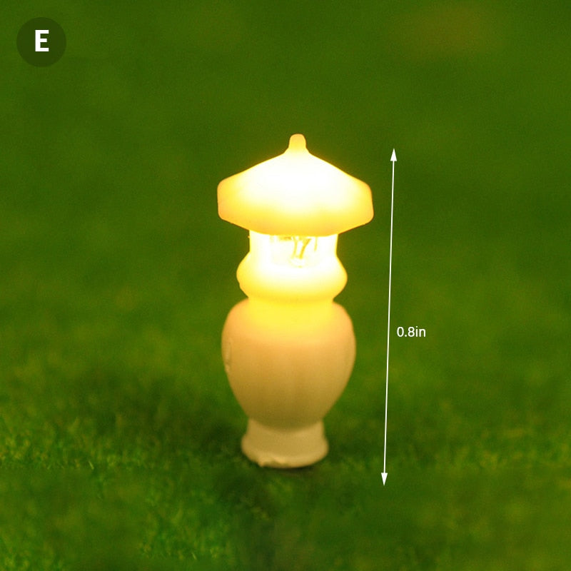 1:25 Mini Lighting Table Lamp Dollhouse Miniatures Accessories Doll House Bedroom Floor Lamp For Kid Children