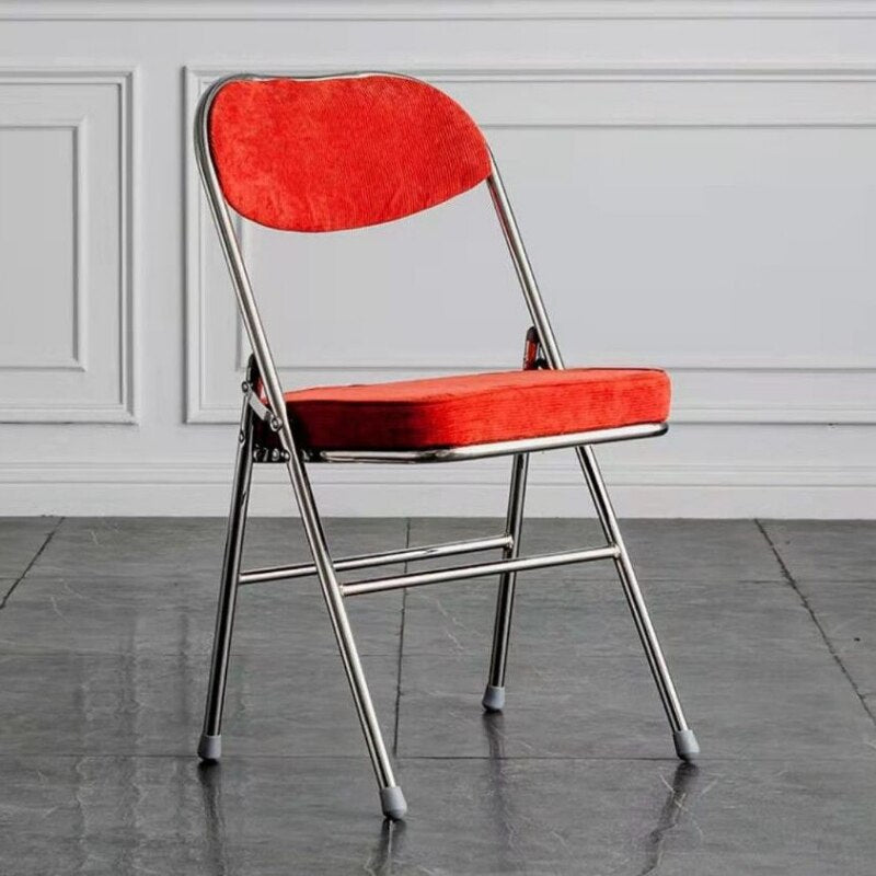 Classic Thickened Electroplated Folding Chair Comfortable Dining Chair Office Chair Accent Chairs for Living Room Furniture Ins
