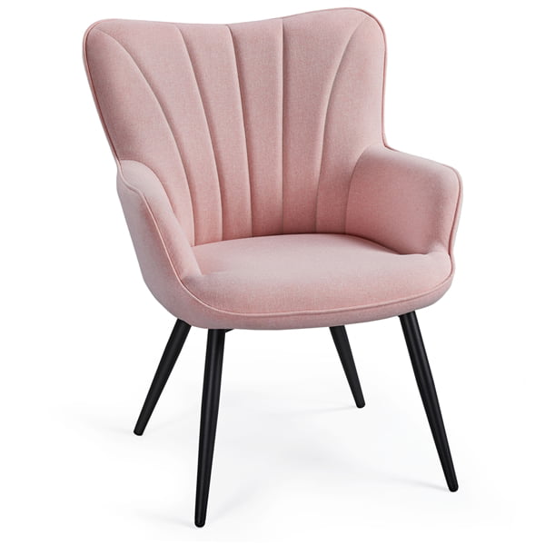 Wingback Chair, Gray Dining Chair Nordic Furniture Accent Chairs for Living Room Designer Chair Rattan Chair