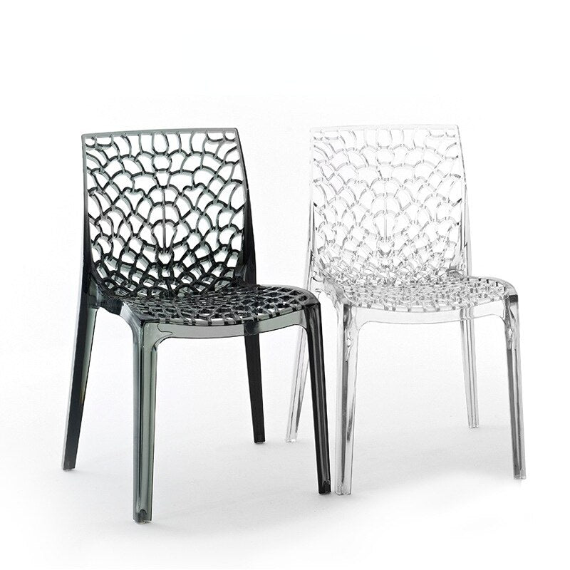 Nordic Acrylic Dining Chair Accent Adult Back Living Room Modern Minimalist Dining Chair Plastic Silla Comedor Home Furniture