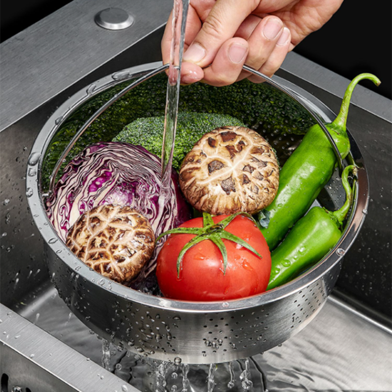 Stainless Steel Kitchen Steam Basket Pressure Cooker Anti-scald Steamer Multi-Function Fruit Cleaning Basket Cookeo Accessories