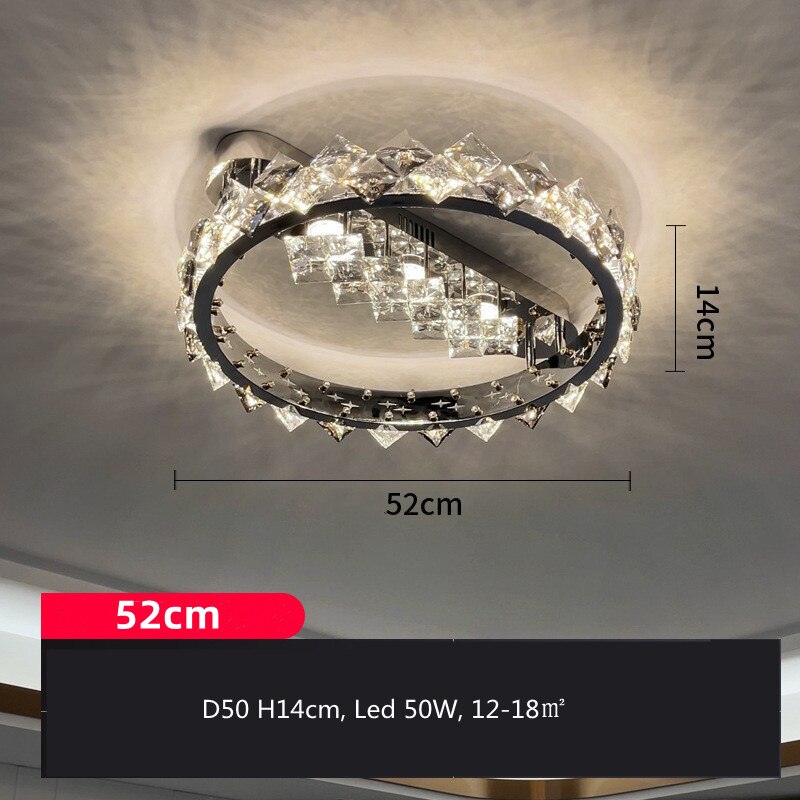 Modern Luxury Crystal Ceiling Lamp Lights Stainles Steel Chrome Dimming For Living Dining Room Bedroom Lustre Luminaire Lighting
