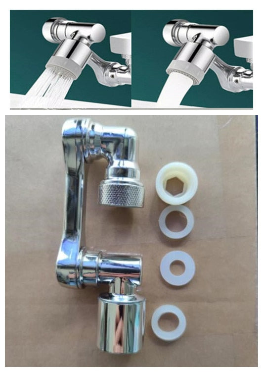 Robotic Arm Kitchen Faucet Aerator 1080° Rotation Extender Adapter Splash-proof Swivel Water Saving Plastic Faucet Spray Head