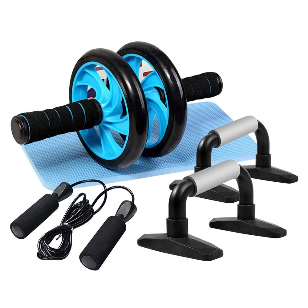 Resistance Bands Push Up Stand Bar Abdominal Wheel AB Roller Jump Rope Grip Strength Exercise Home Gym Fitness Muscle Trainer