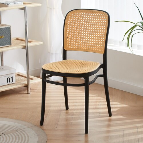 Nordic Mobile Dining Chairs Accent Living Room Office Rattan Designer Dining Chairs Balcony Ergonomic Cadeira Rattan Furnitures