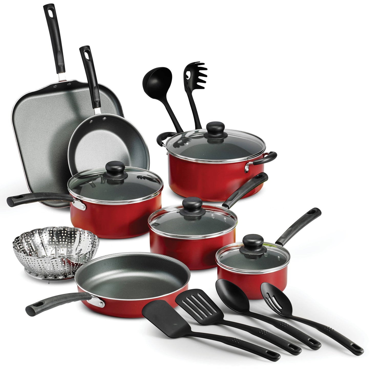 Tramontina Primaware 18 Piece Non-stick Cookware Set, Red,2023 NOW!