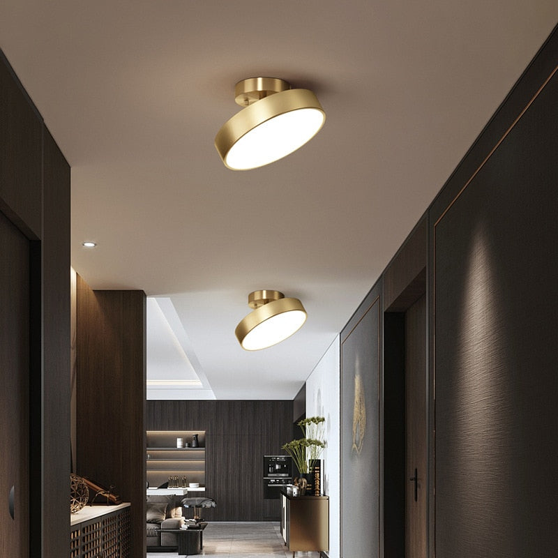 New Gold Ceiling Lamp Nordic Lighting Luxury Corridor Living Room Bedroom Hallway Interior Front Porch Kitchen Decoration Light