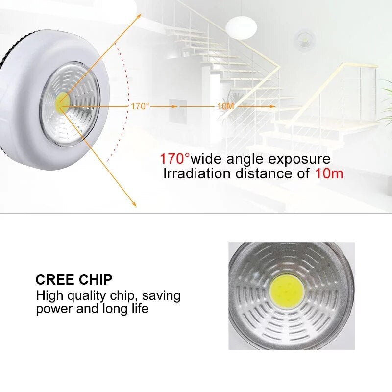 5PCS COB LED Touch Light Under Cabinet Led Wireless Wall Lamp Wardrobe Cupboard Drawer Closet for Bedroom Kitchen Night Light