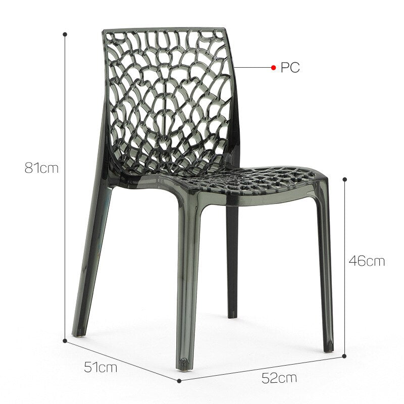 Nordic Acrylic Dining Chair Accent Adult Back Living Room Modern Minimalist Dining Chair Plastic Silla Comedor Home Furniture
