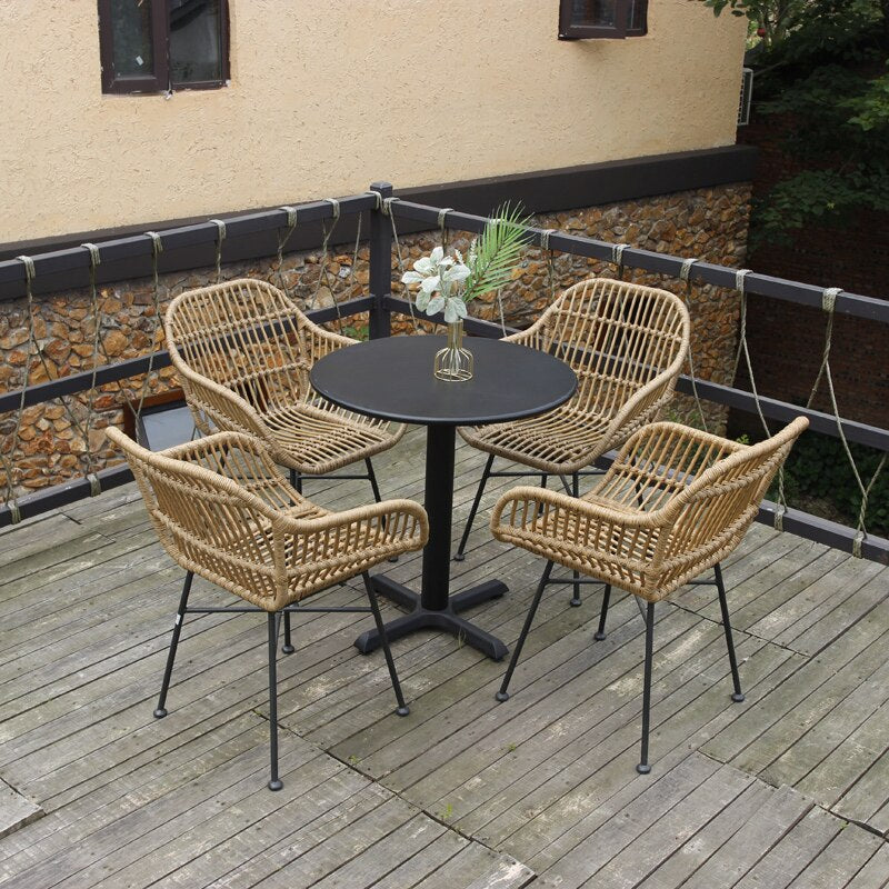 Rattan Dining Chairs Lounge Kitchen Furniture Armchair Rattan Accent Living Room Chair Modern Minimalist Cadeiras Furniture