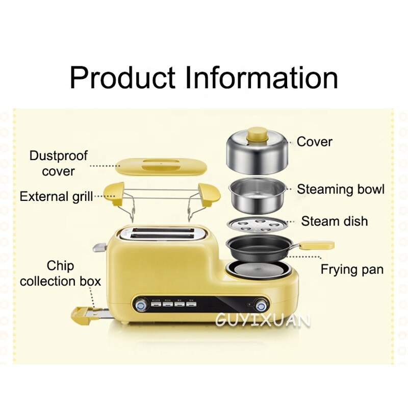 3 in 1 Home Breakfast Machine Coffee Maker Frying Pan Bread Toaster Electric oven Bread baking machine