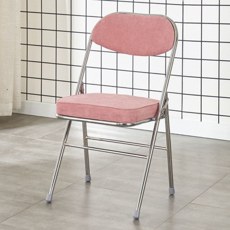 Classic Thickened Electroplated Folding Chair Comfortable Dining Chair Office Chair Accent Chairs for Living Room Furniture Ins