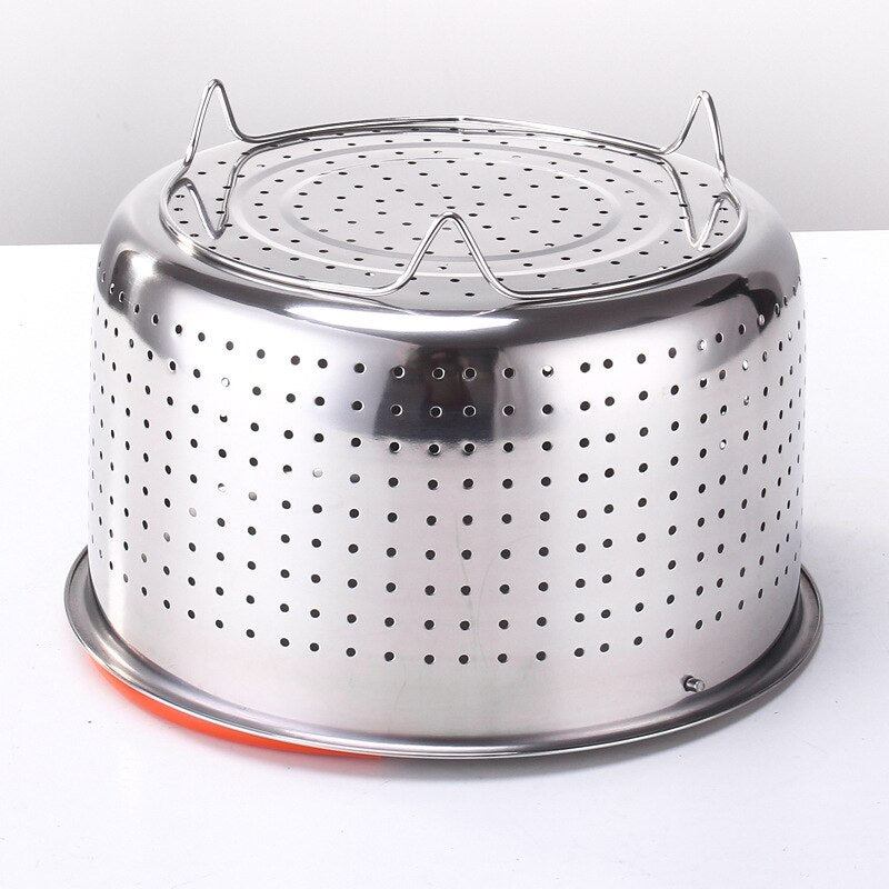 304 Stainless Steel Steamer Basket Instant Pot Accessories for 3/6/8L Instant Cooker with Silicone Covered Handle