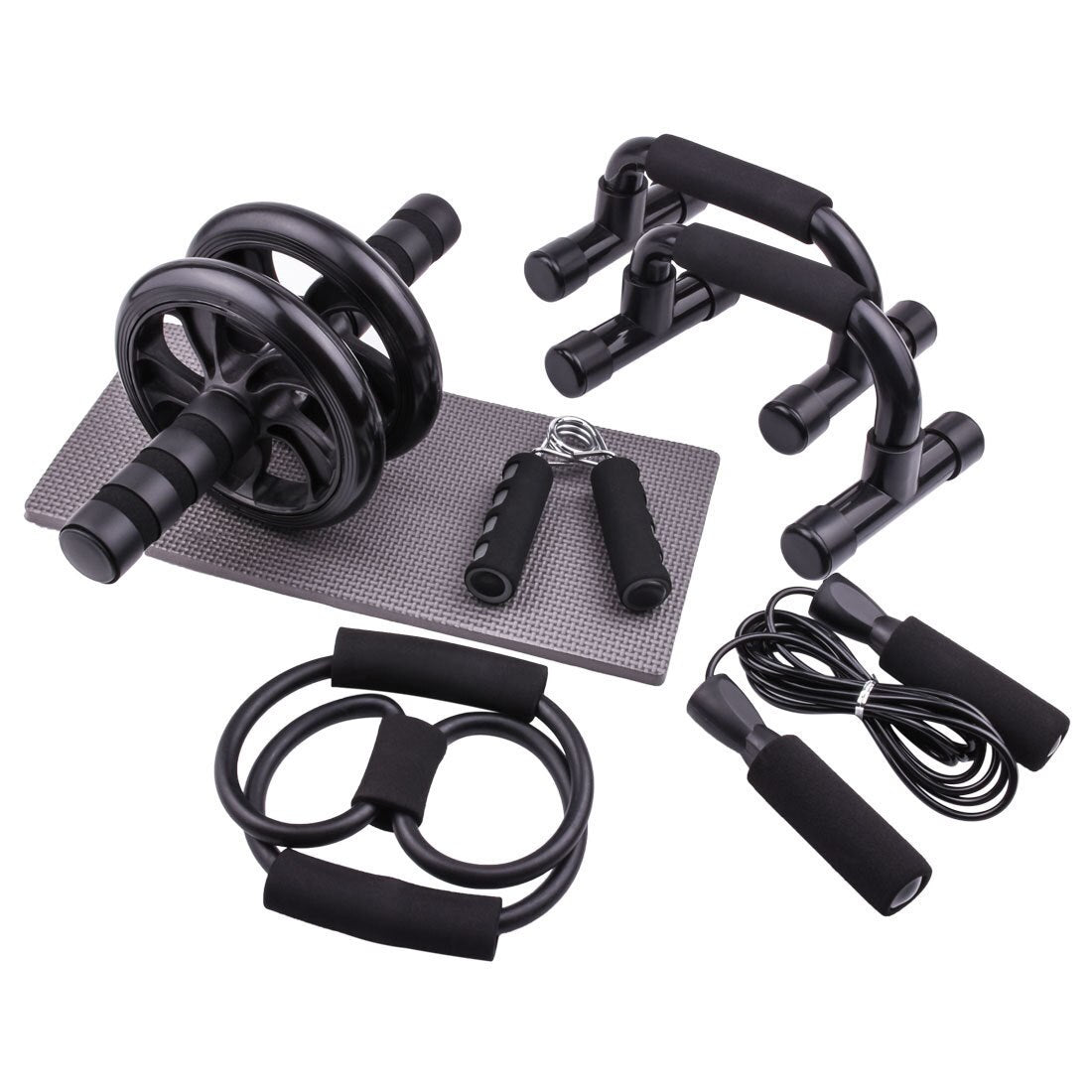 Resistance Bands Push Up Stand Bar Abdominal Wheel AB Roller Jump Rope Grip Strength Exercise Home Gym Fitness Muscle Trainer